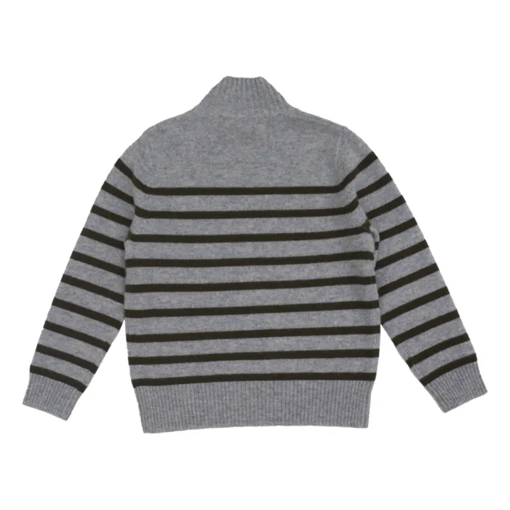 Holmm Pull Col Roulé Cachemire Rayé Opal | Gris