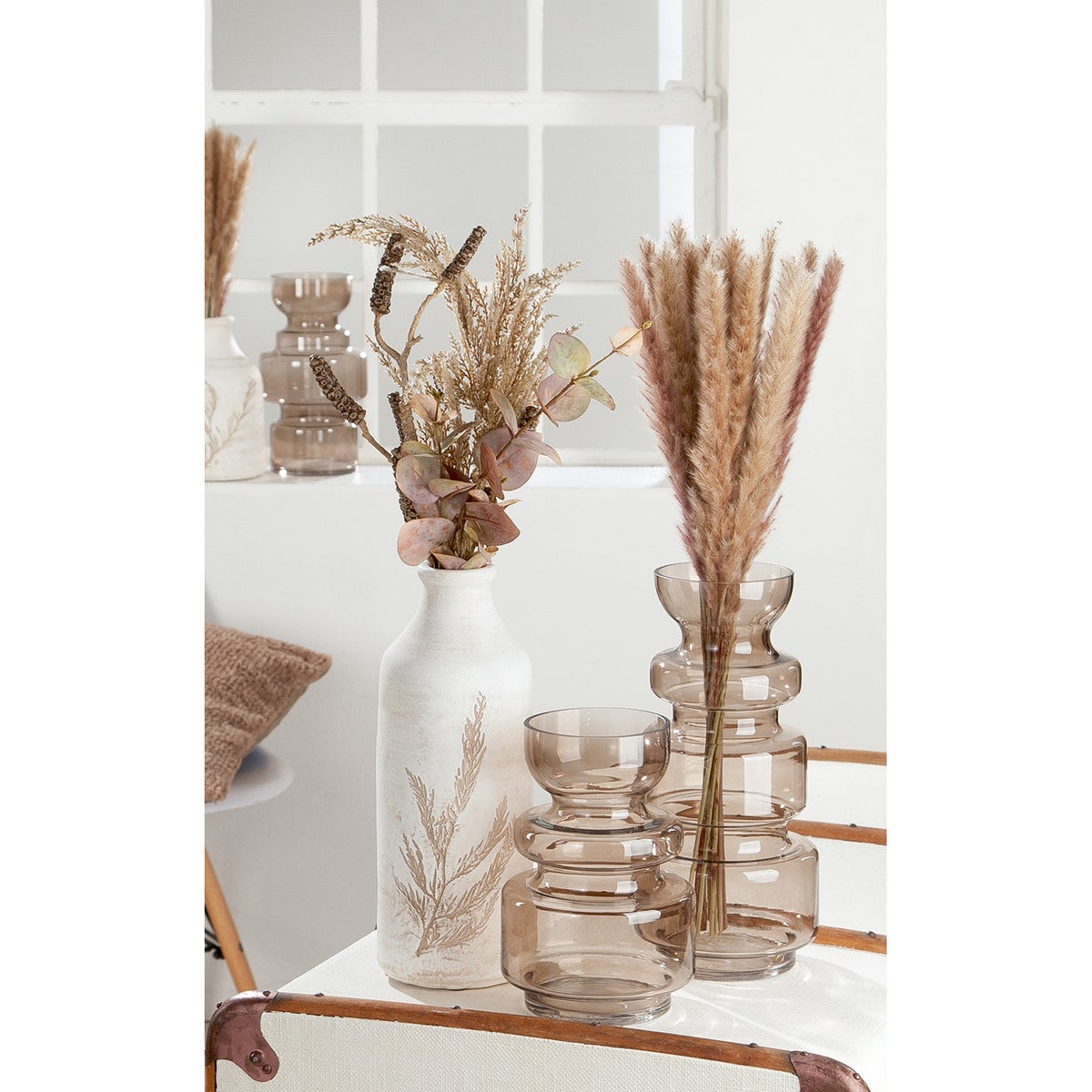 Vaas GILDE Hoogte 36 cm bruin glas