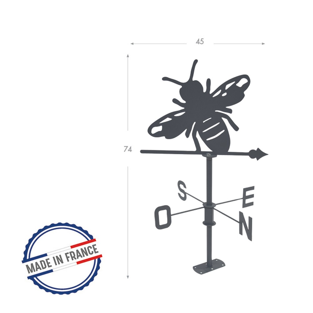 Girouette abeille - 45x74 cm - anthracite