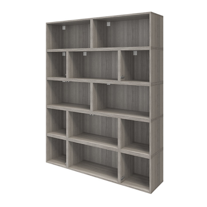 Étagère semi ouverte effet chêne grisé GoodHome Atomia H. 187,5 x L. 150 x P. 37 cm
