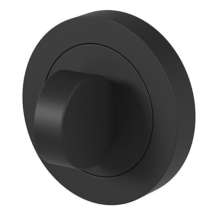 Rosace de fonction rond à visser à condamnation GoodHome Duod mat noir Ø50mm