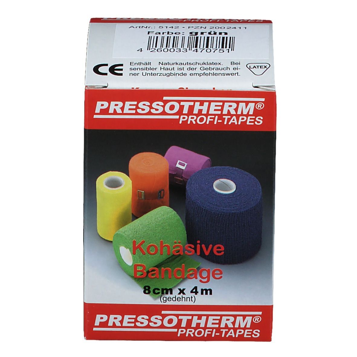 Pressotherm® Kohäsive Bandagen 8 cm x 4 m grün