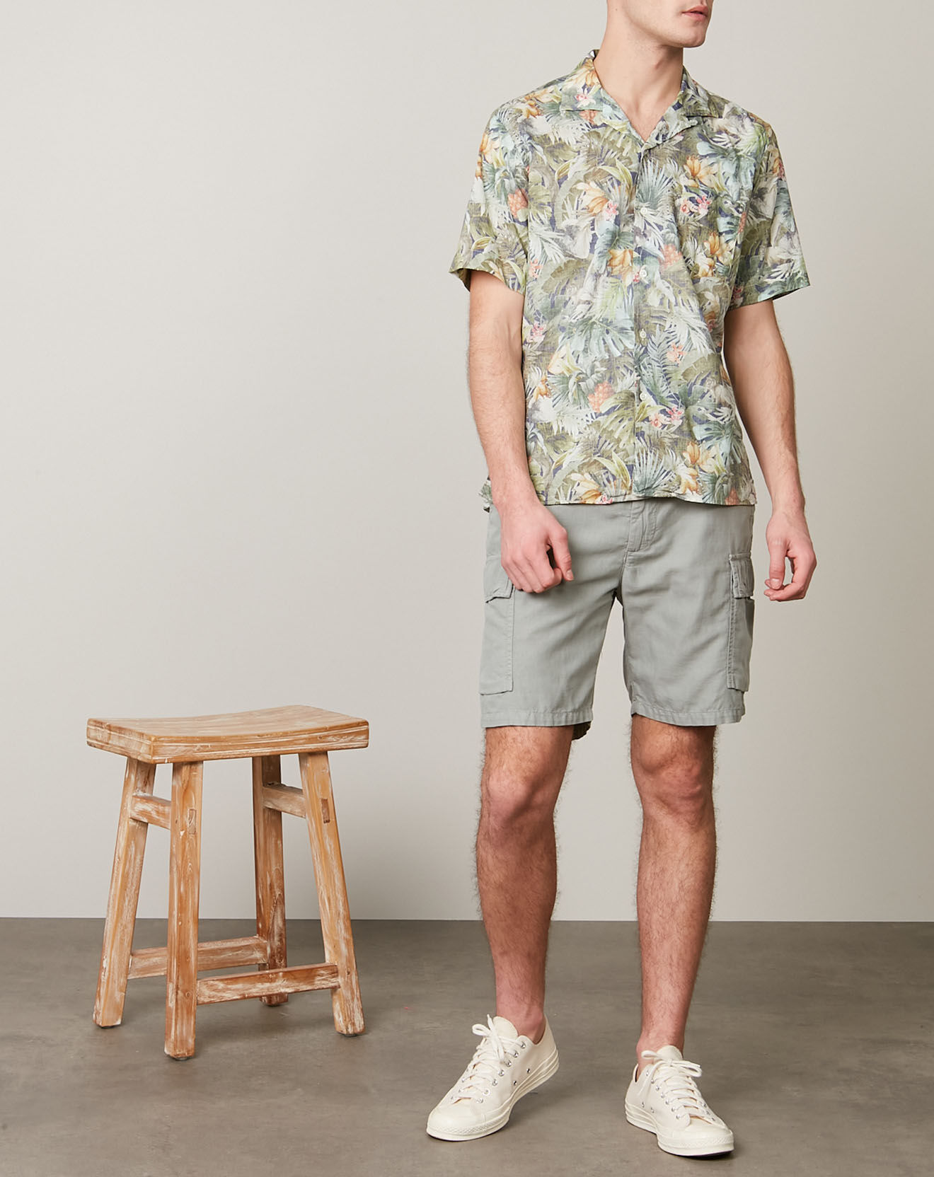 Hartford Short en Coton & Lin Tyler vert sage