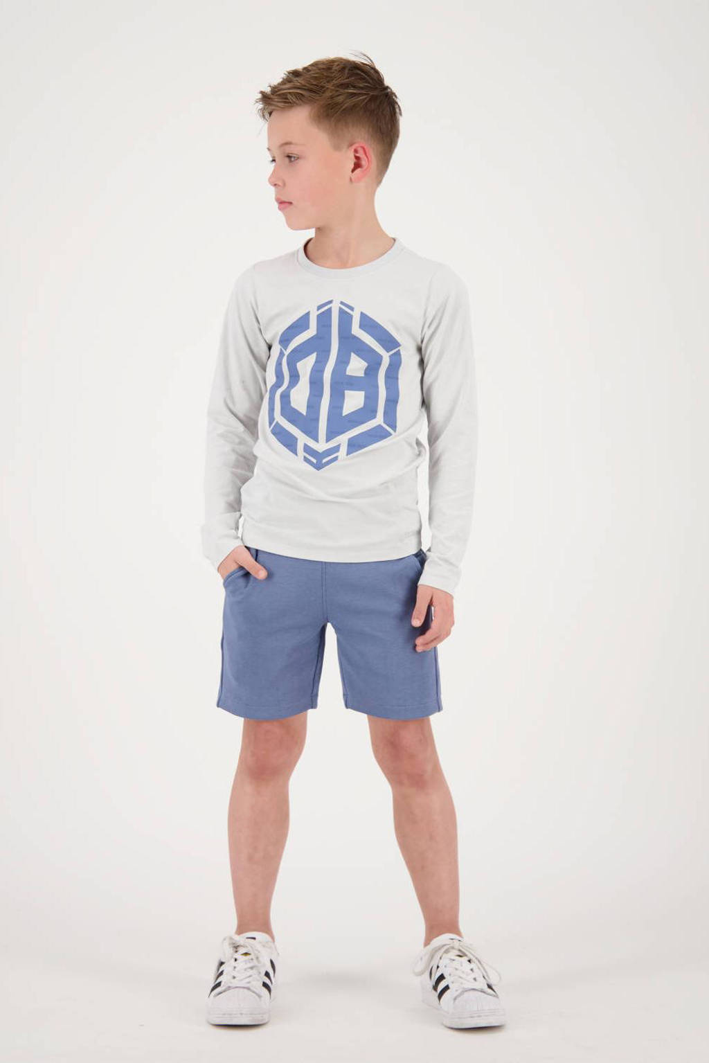 Vingino longsleeve Herol met printopdruk lichtgrijs