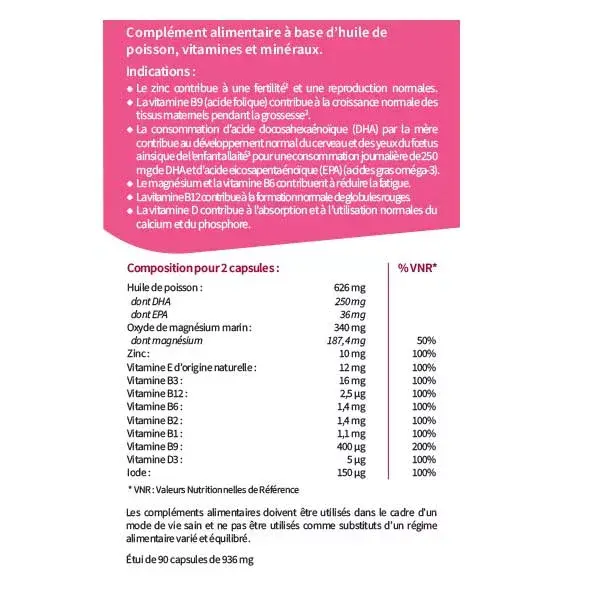 Codifra Normalite 1000 Grossesse Allaitement et Fertilité 90 capsules