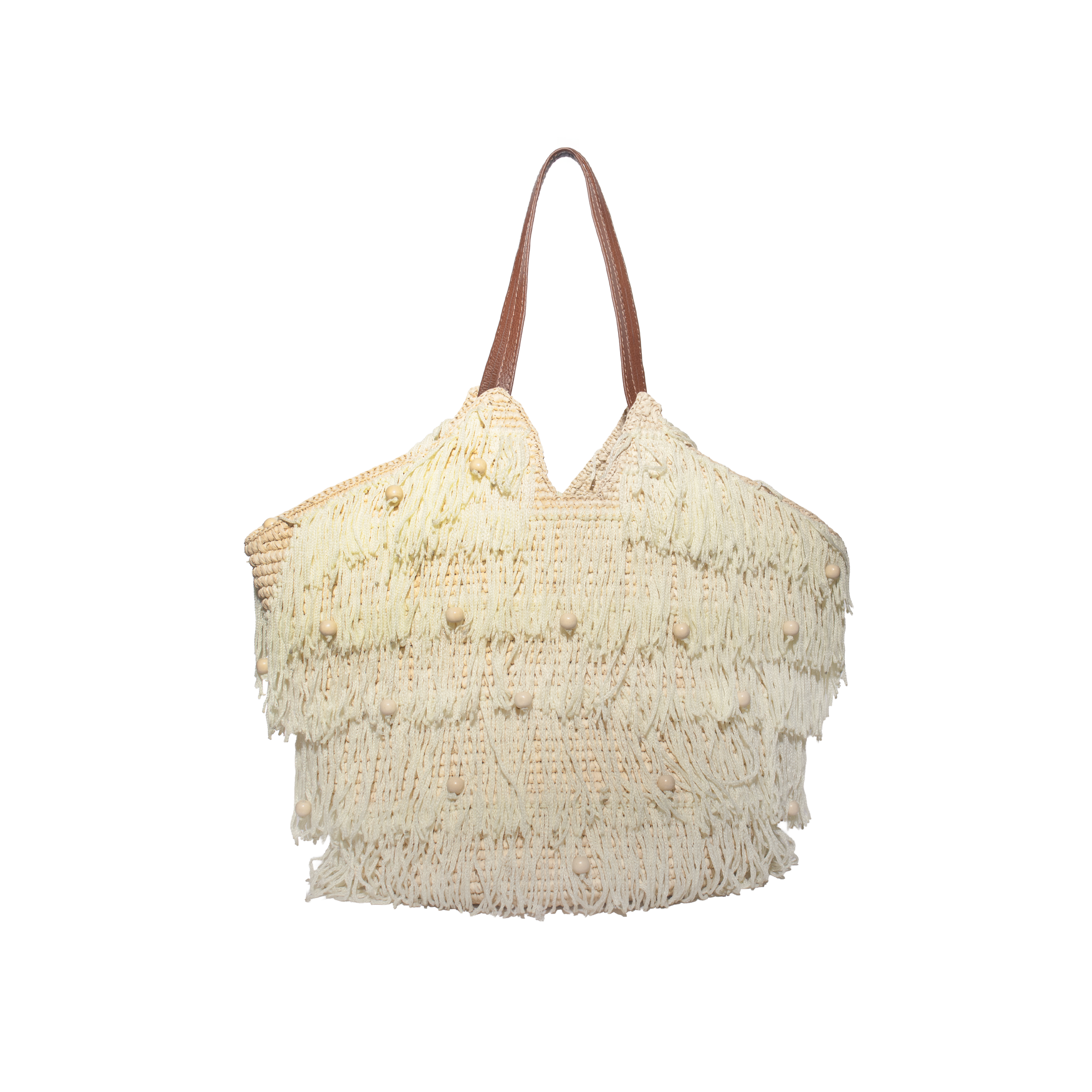 Sac panier de plage à franges