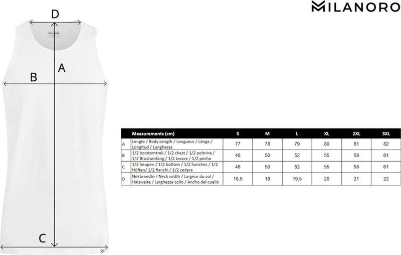 Milanoro - Set van 5 - Onderhemd - Wit - XXL