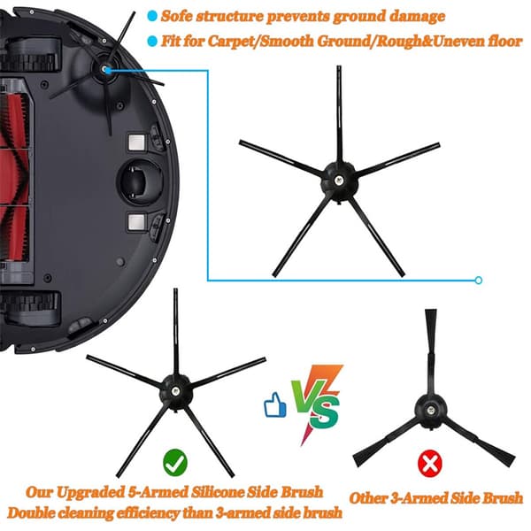 INF Tilbehør 8 deler  Xiaomi Roborock S5 Max/S6 Pure/S6 MAXV/S50/S51/S55/S5/S60/S65/S6