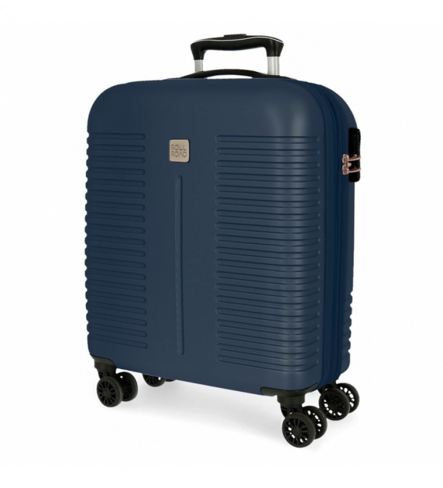 Mala de cabine Roll Road India expansível azul marinho - 40x55x20cm -