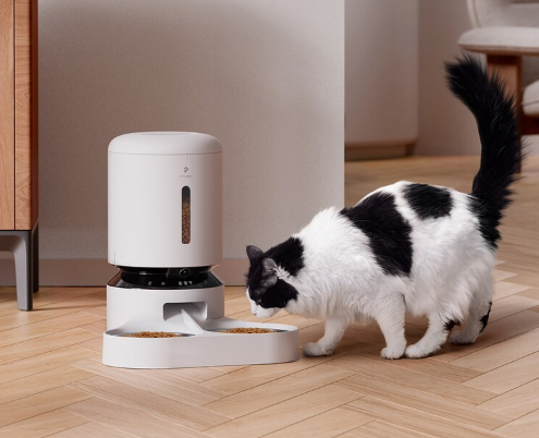 (5L) Granary Automatic Dual Feeder Automatischer Haustier Futter Spender inkl. Kamera / App Steuerung iOS/Android (PL-AF203-96W) - Weiss