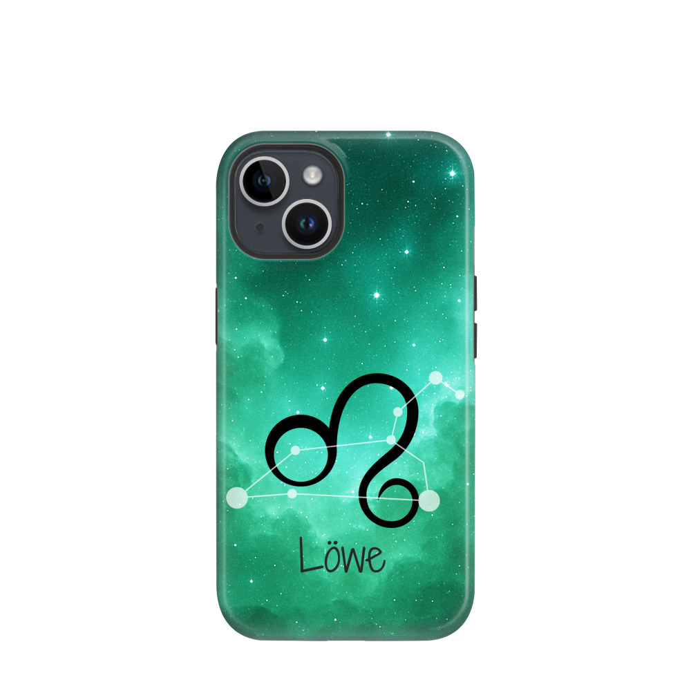 iPhone 14 Hybrid (Kunststoff / Gummi) Hülle Löwe 2 - Grün