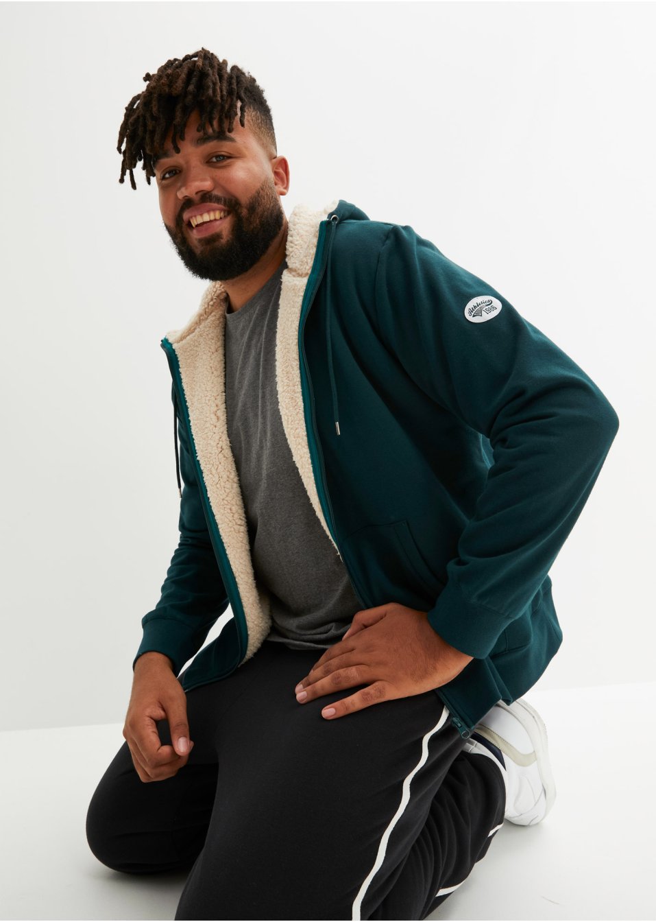 Gilet sweat thermo à capuche avec doublure peluche
