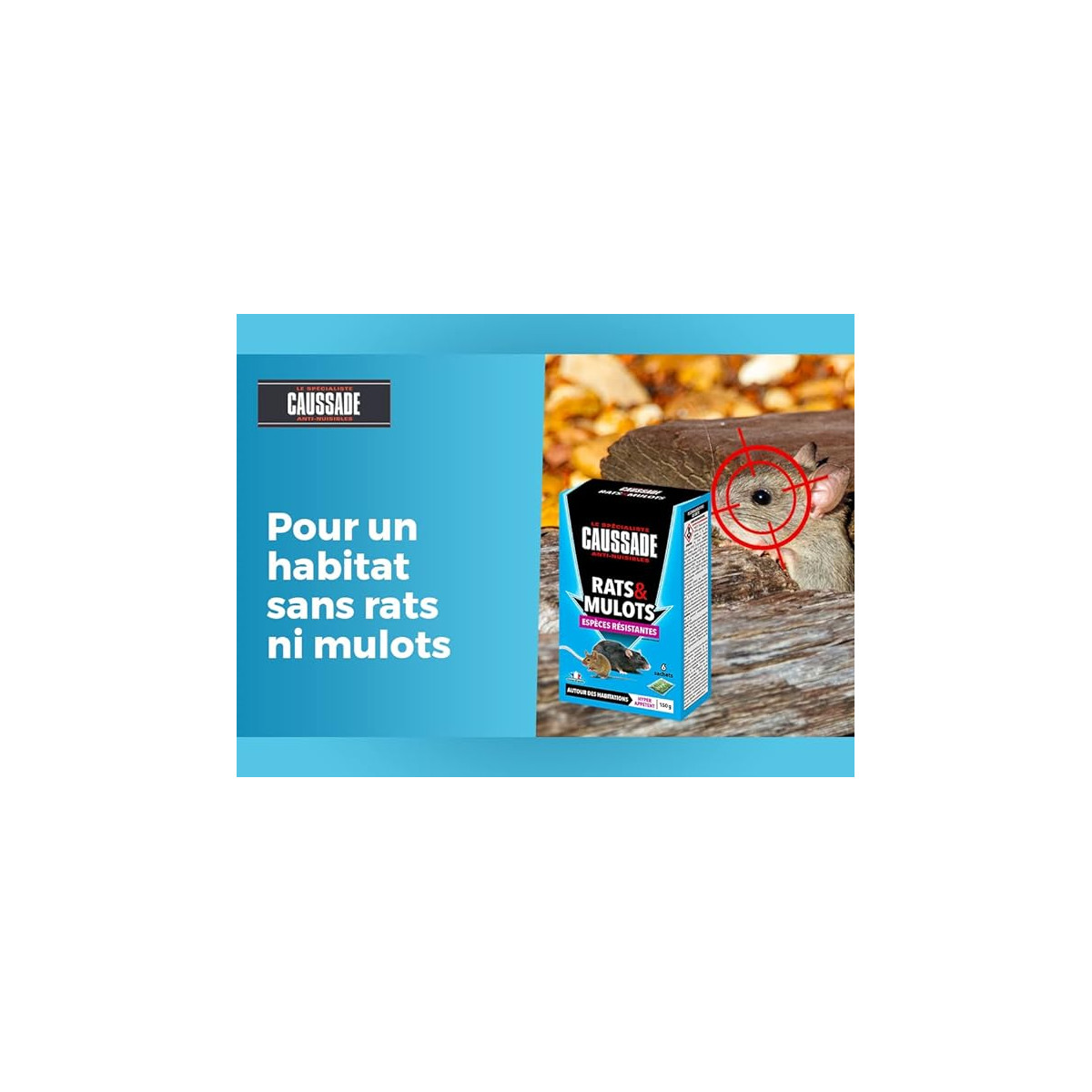 Caussade anti rats & mulots 150 g ( 6 x 25 grs ) - la solution radicale pour pro