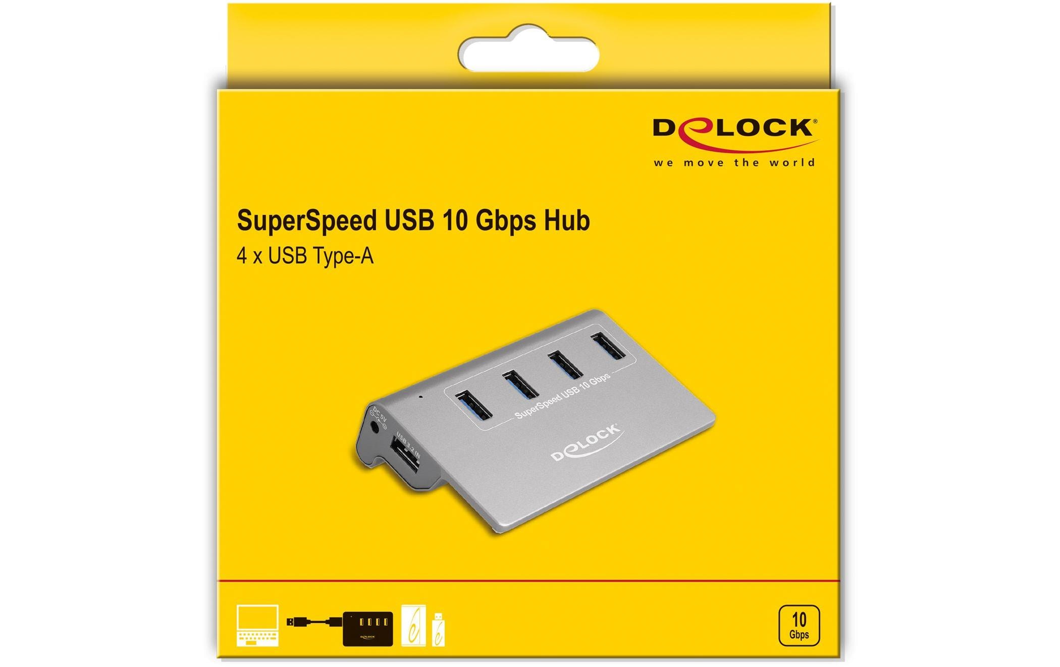 USB-Hub 64181 USB 3.1 - 4x USB-A / 1x LadeanschlussUSB-Hub mit Datentransferraten von bis zu 10 Gbps