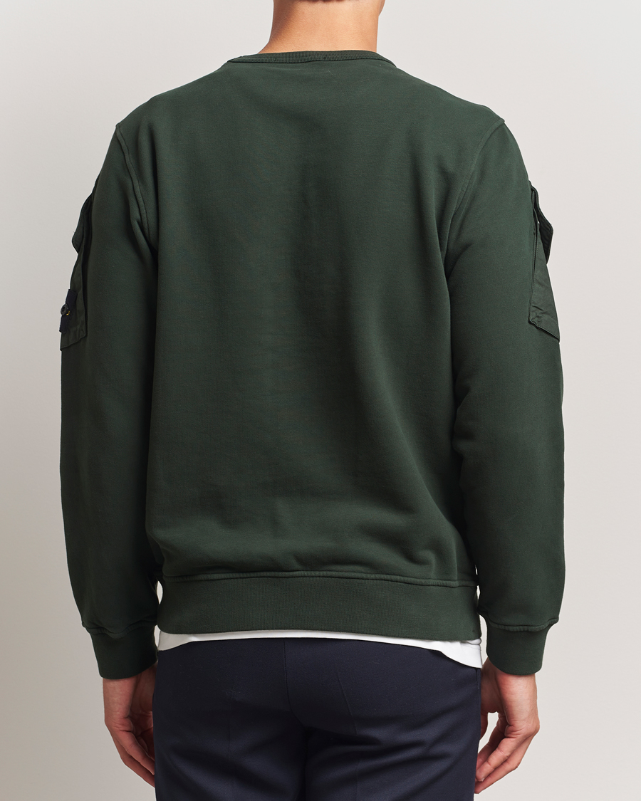 Stone Island Organic Cotton Fleece Arm Pocket Sweatshirt Juniper