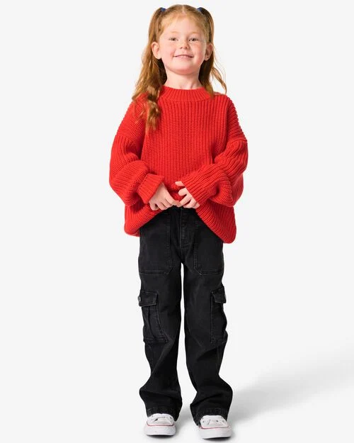 jean cargo fille noir