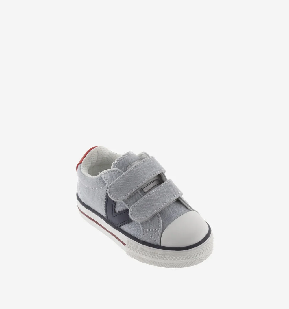 TRIBU SNEAKER TOILE Baskets sport en toile pour enfant logo GRIS