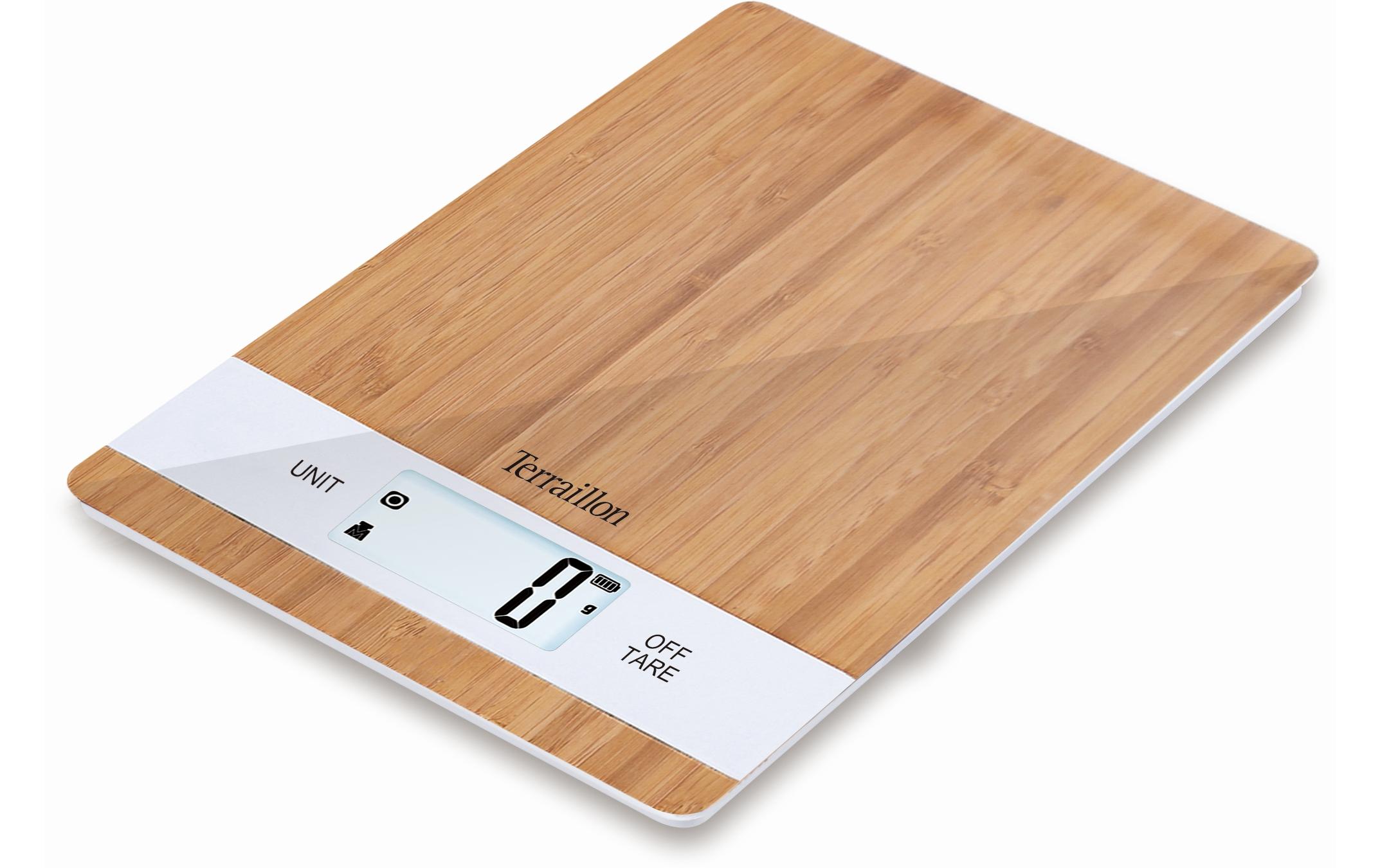 Küchenwaage Bamboo USB BraunElektronische Waage mit LCD-Digitalanzeige und Touch-Steuerung