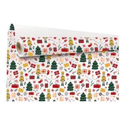 Logistipack Noella - Papier cadeau Kraft - 70 cm x 25 m - Noel