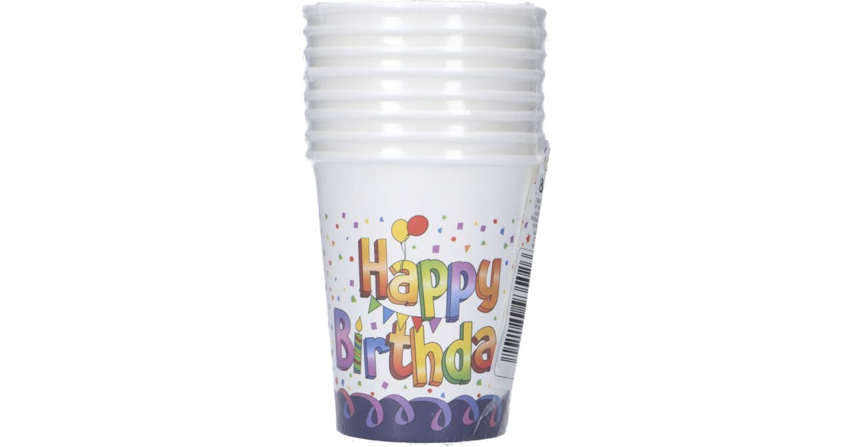 Kuwopa Pappbecher Happy Birthday 200 ml