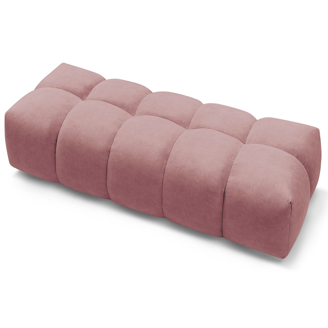 Bobochic Pouf en Velours Mont-Blanc rose - 180x66x48 cm