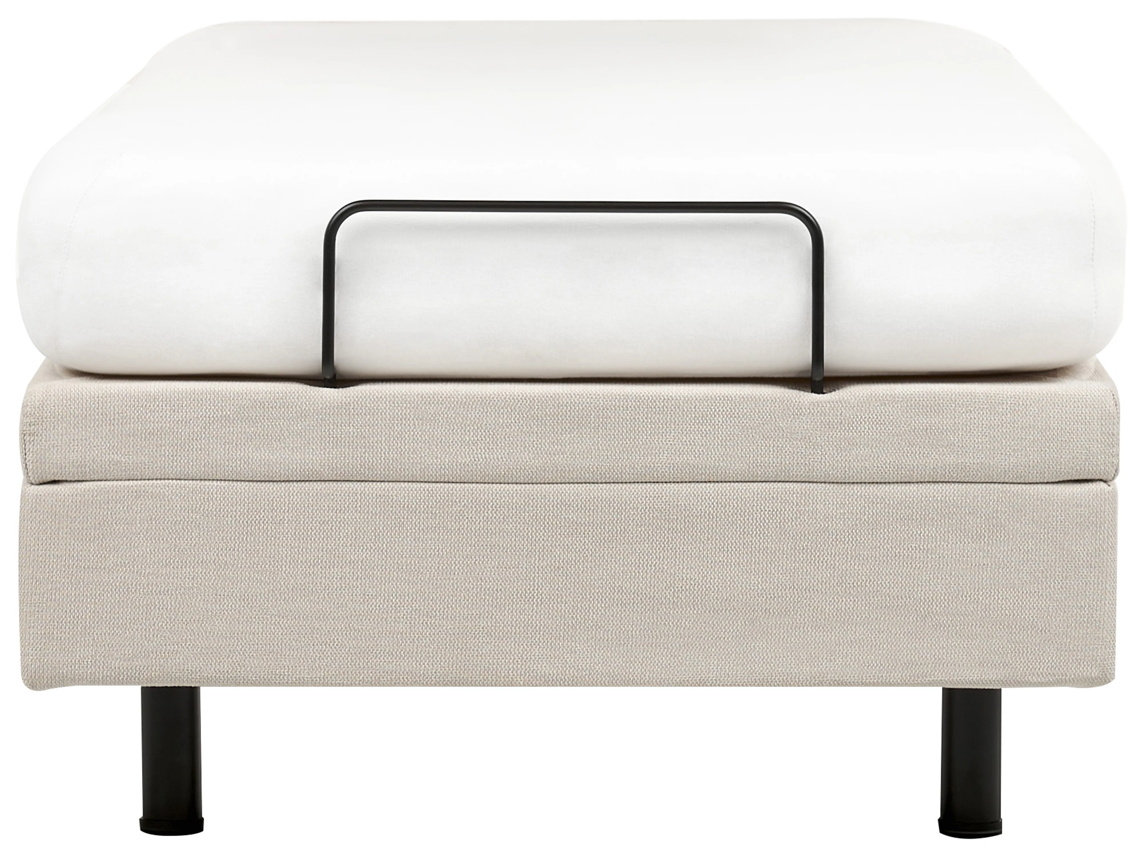 Verstelbaar bed zonder hoofdbord Stof CASTELLAN 90 x 200 cm Lichtbeige