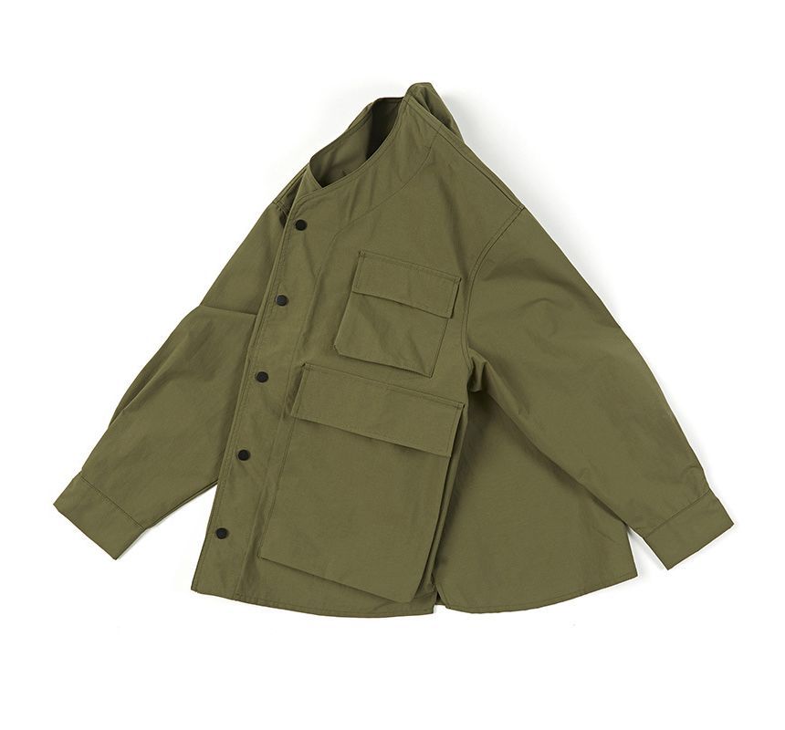 Dandyluxe - V-hals effen cargojack met knoopsluiting