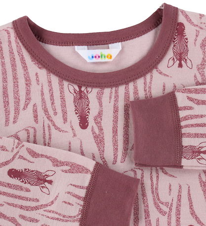 Joha Bluse - Wolle/Baumwolle - Rosa/Zebra