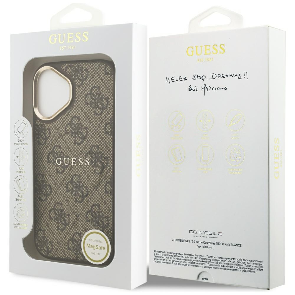 iPhone 17 MagSafe Leder Hardcase Hülle Classic Logo (GUHMP17SP4MSEGCW) - Braun
