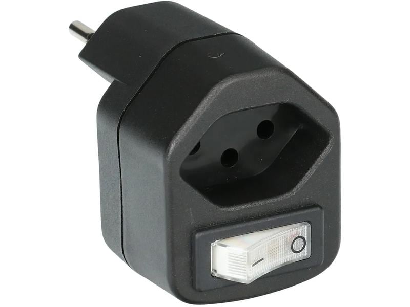 Max Hauri Abzweigstecker 1x T13 mit Schalter Schwarz Abzweigstecker 1x Typ 13 Schwarz Schalter