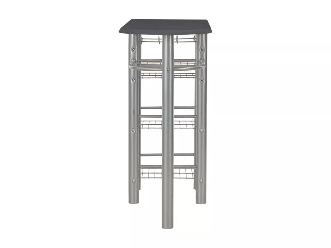 Ensemble de bar avec étagères 3 pcs Bois et acier Noir