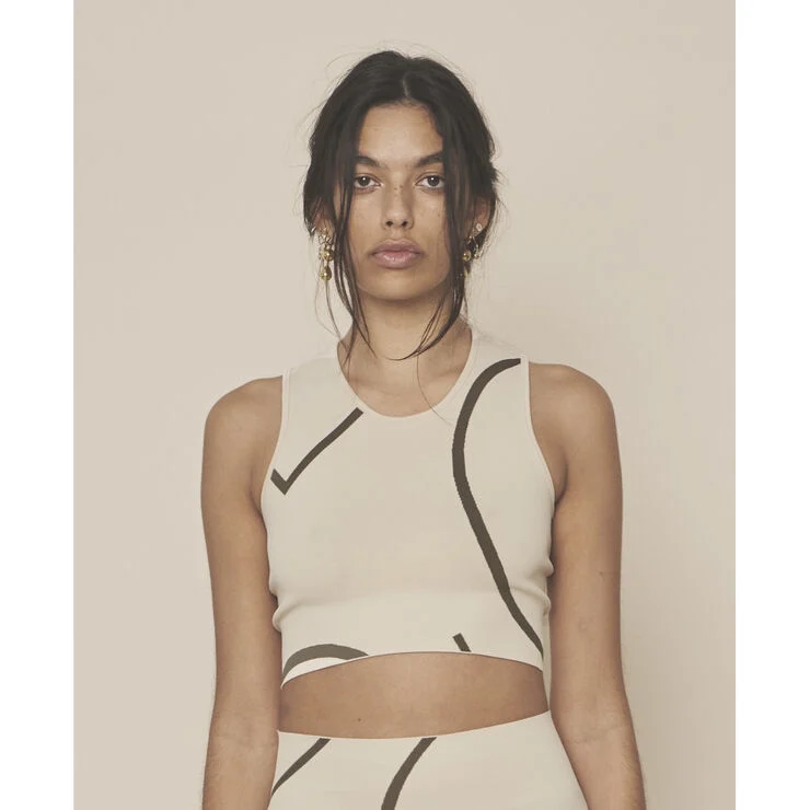 Moonchild Yoga Wear Loud Logo Crop Top Rain/storm