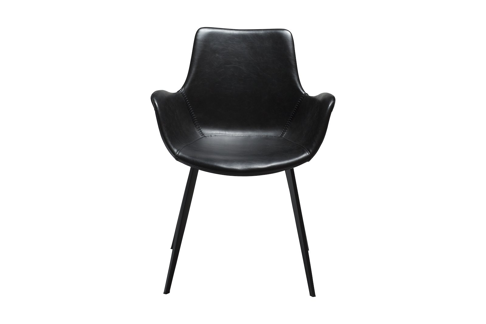 Hype spisestol Med arm. PU Vintage Black Art og sorte ben.