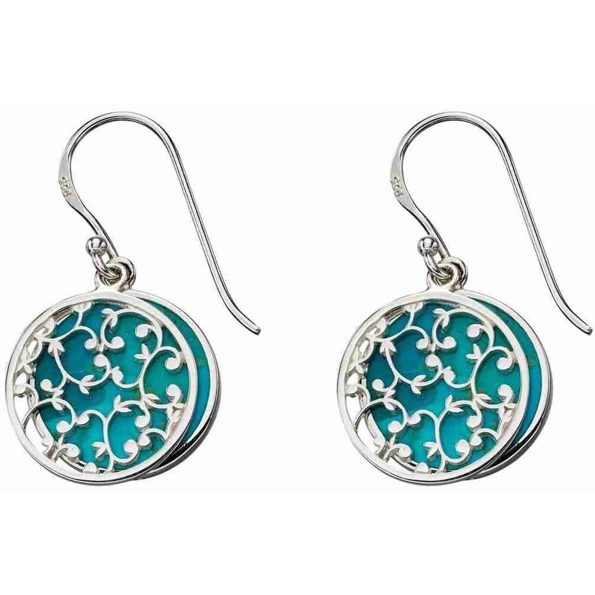 Boucle d'oreille turquoise en argent 925/1000