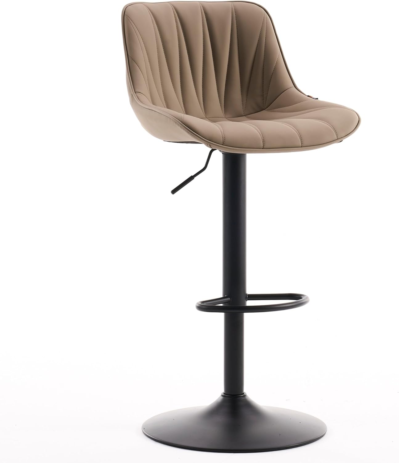 YOUTASTE Barhocker 2er Set Barstuhl Höhenverstellbar, Drehbar mit PU-Leder, Tresenhocker mit Rückenlehne und Fußstütze Sitzhöhe 57cm - 82cm für Küche, Theke, Bar, Khaki