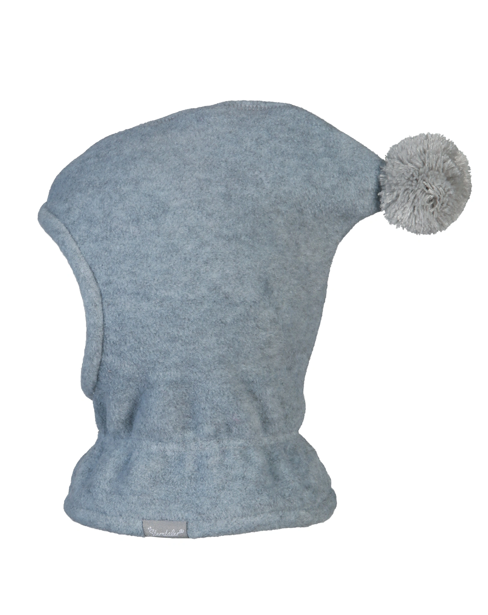 Schalmütze BASIC mit Bommel in silber meliert
