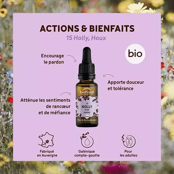 Florais de Bach Biofloral 15 Holly (Conta-gotas Demeter Orgânico) 20 ml