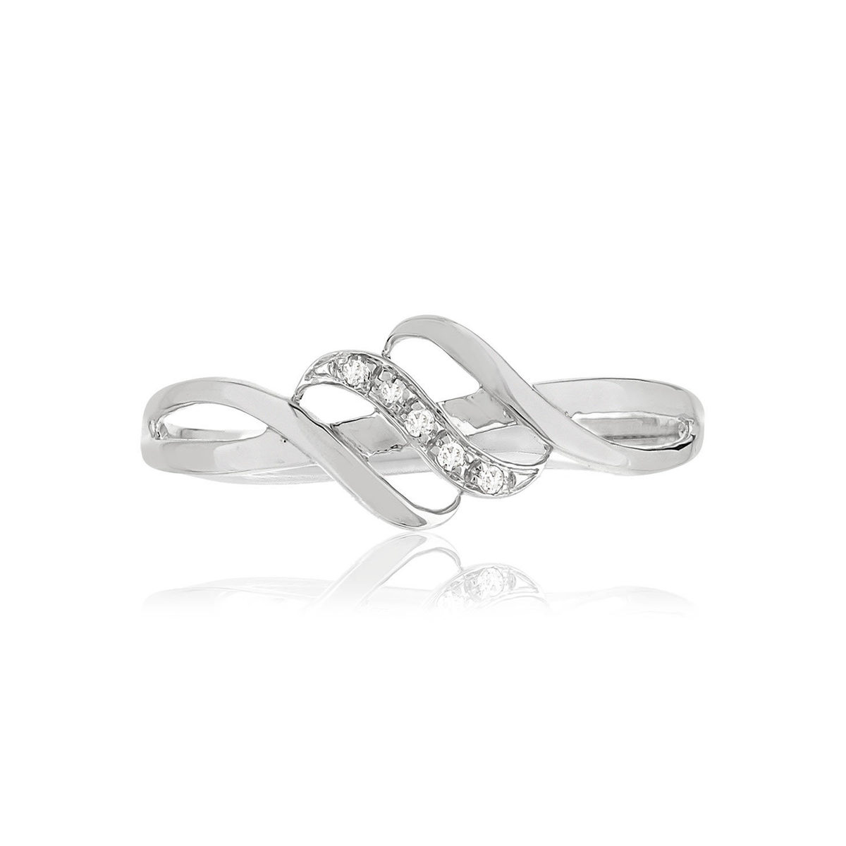Bague or blanc 375 diamants