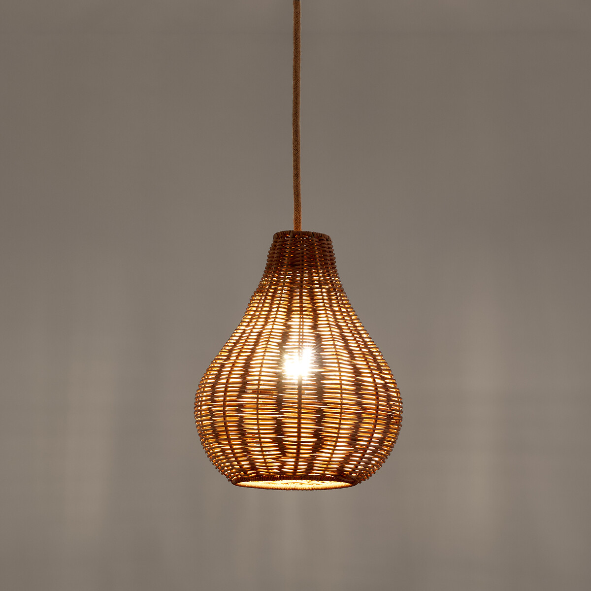 LA REDOUTE INTERIEURS<br>Luminária pendente em rattan Ø22 cm, Isao