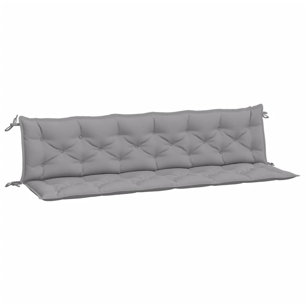 Coussins de banc de jardin 2 pcs gris 200x50x7 cm tissu oxford