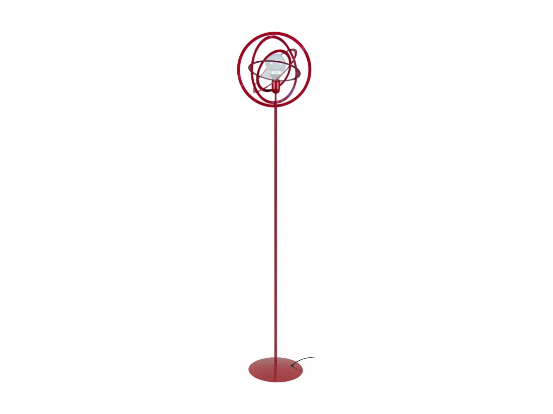 Lampadaire métal rouge 175 cm.