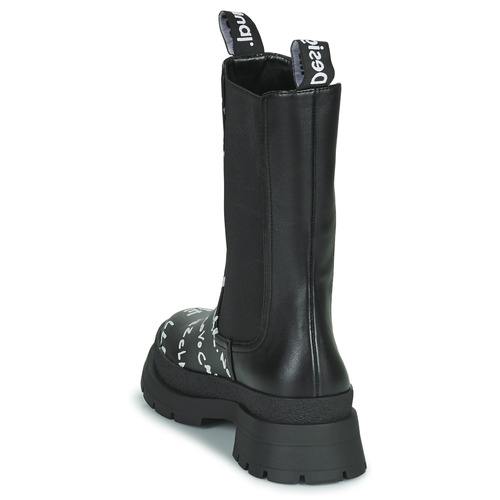 Desigual - SHOES CHELSEA HIGH LETTERING - Noir