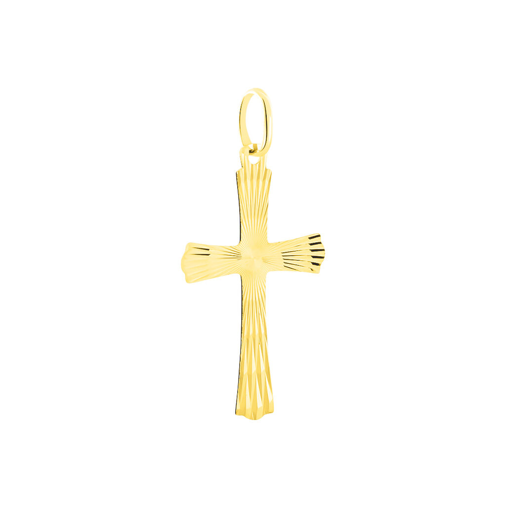 Pendentif Benny Croix Ciselee Or Jaune