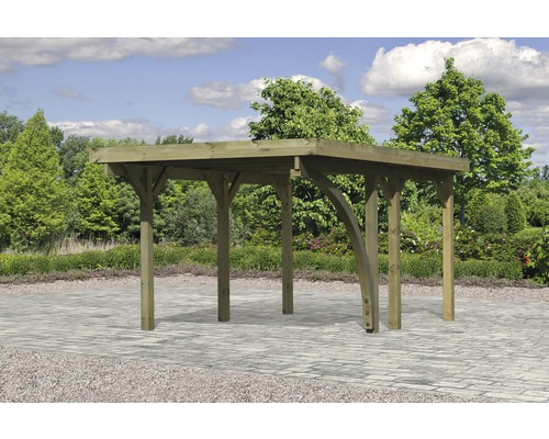 Enkele carport Karibu Bremm 1 variant B 318 x 480 cm drukgeïmpregneerd