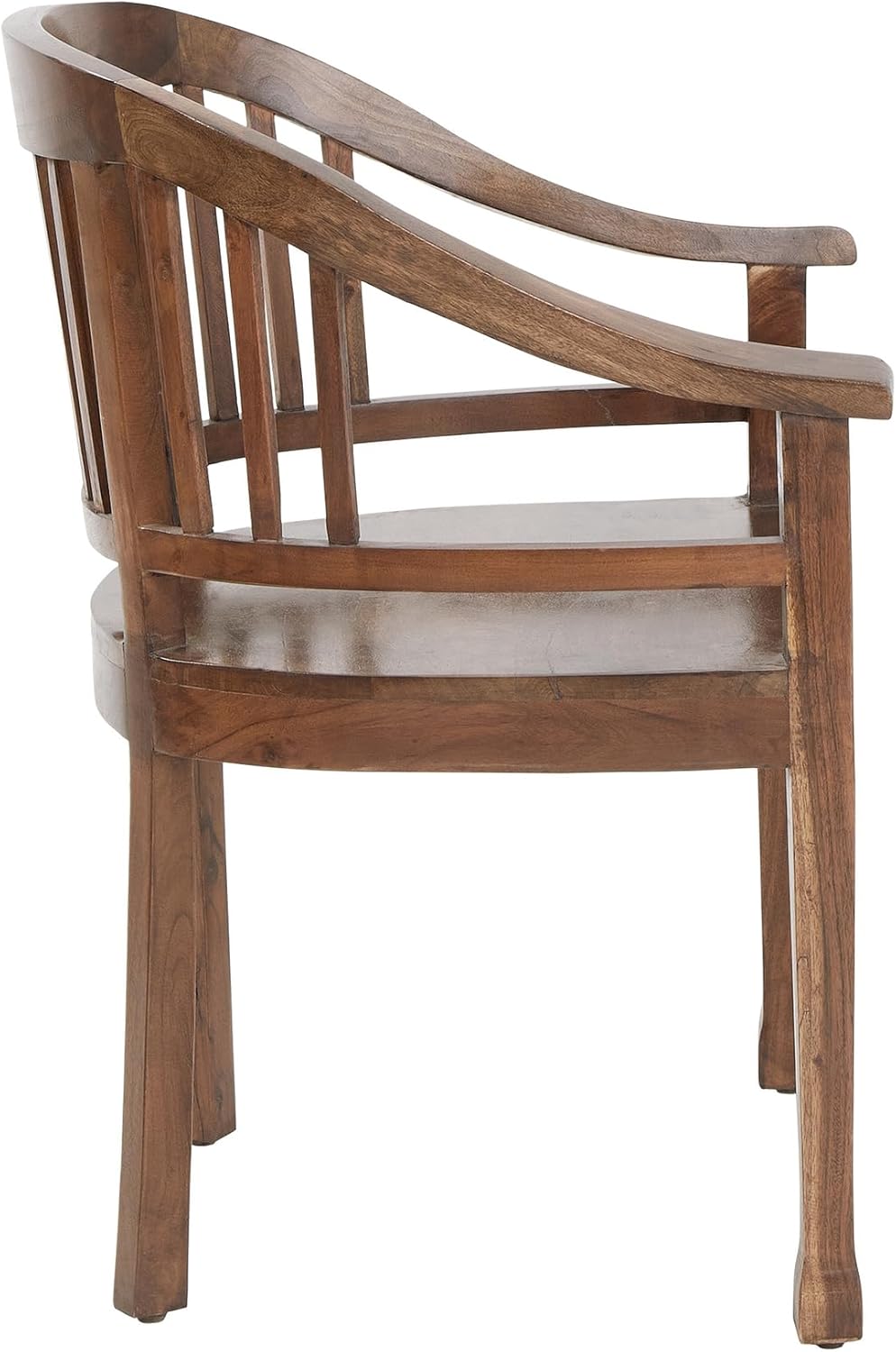 BUTLERS antiker Holzstuhl aus edlem Akazien- und Mangoholz | Stühle für Esszimmer | Armlehnstuhl für Wohnzimmer in Dunkelbraun