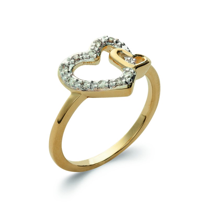 Bague Femme - Plaqué Or - Oxyde de zirconium