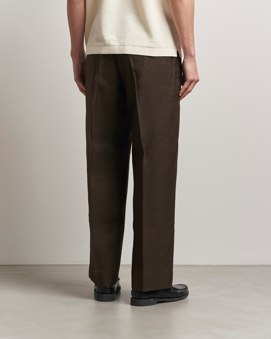 NN07 Kay Linen/Viscose Drawstring Trousers Demitasse Brown