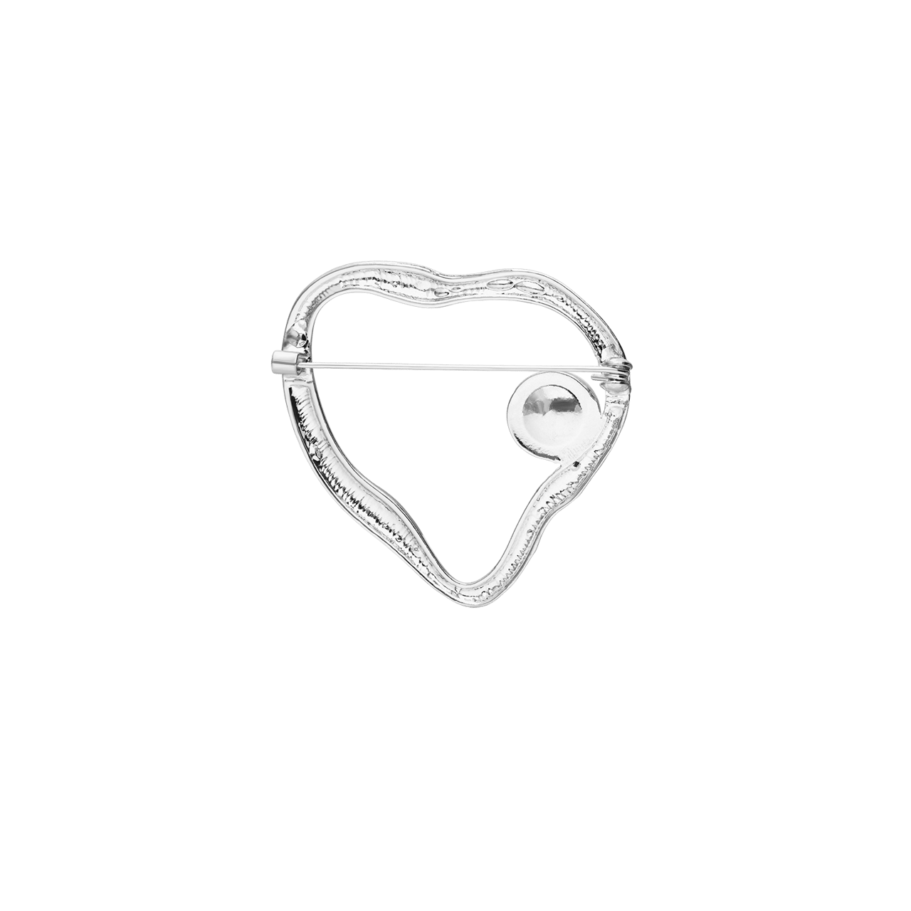 Zilverkleurige bijoux broche met parel