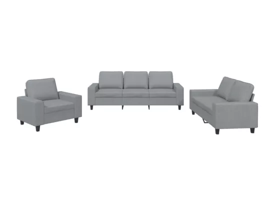 Ensemble de canapés 3 pcs gris clair tissu