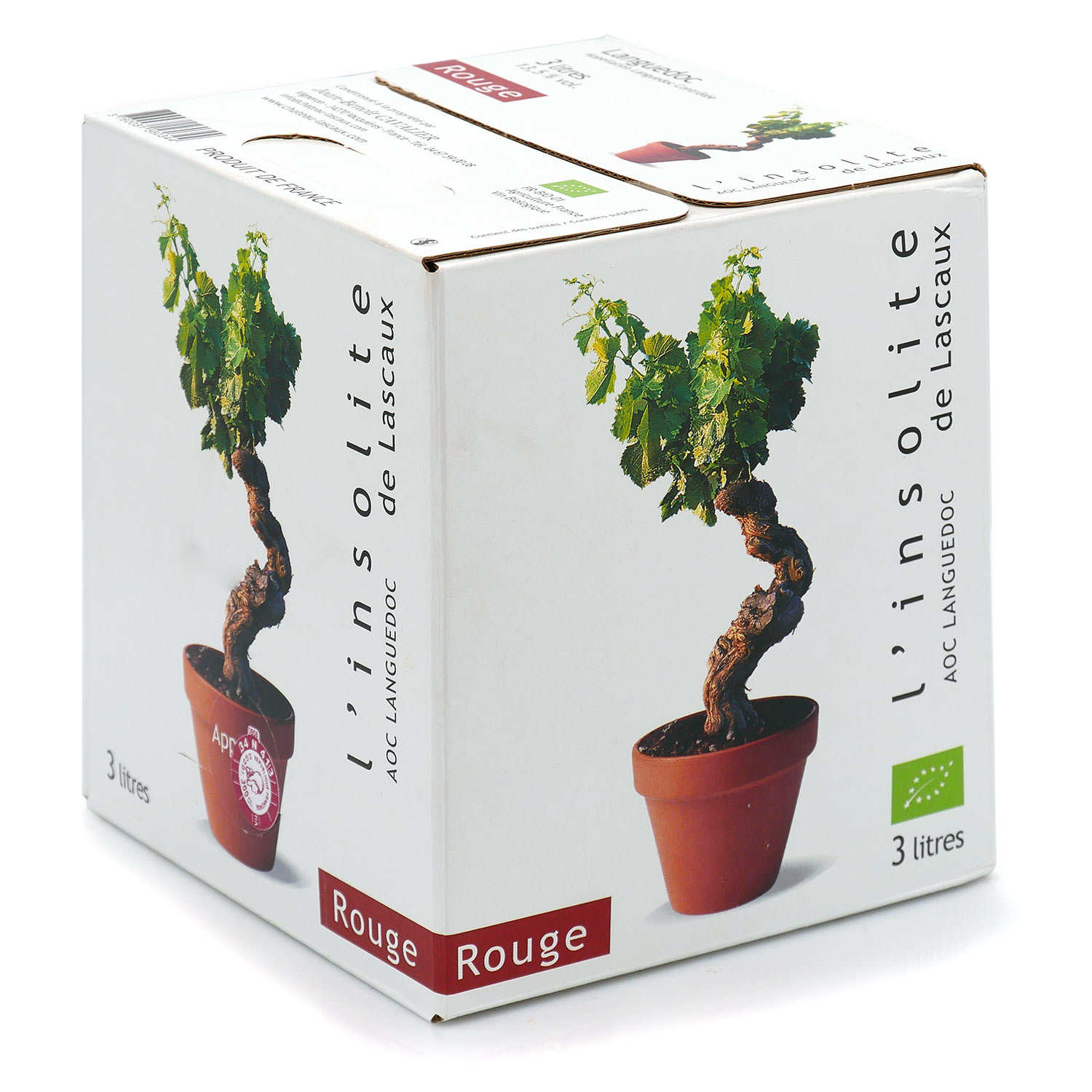 L'Insolite de Lascaux - Vin rouge bio AOC du Languedoc Bib 3L